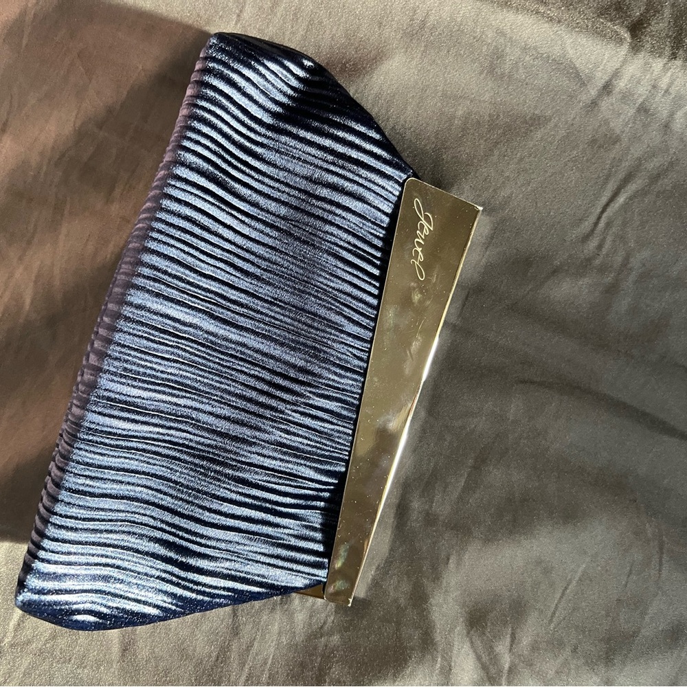 Jewel Navy Blue Clutch with Silver Chain